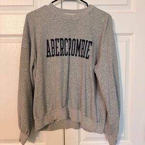 Women's Abercrombie & Fitch Soft AF Collection Gray Logo Crewneck Sweatshirt SM